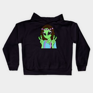 alien hippie Kids Hoodie